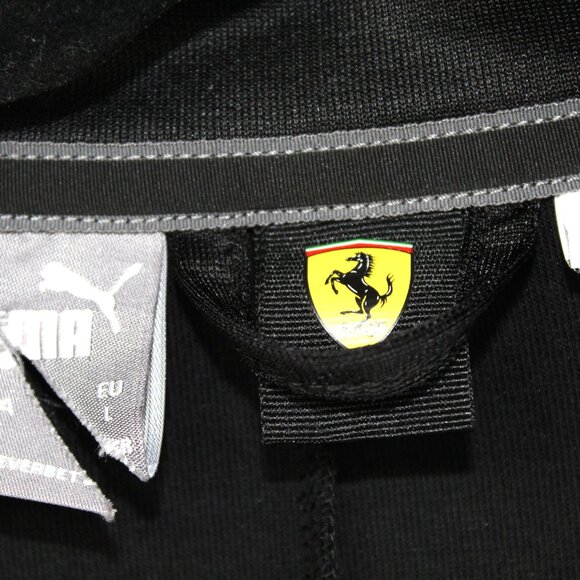 PUMA Men's Scuderia Ferrari Race Track Jacket Size Large Black/Gold Stitch - Picture 3 of 4